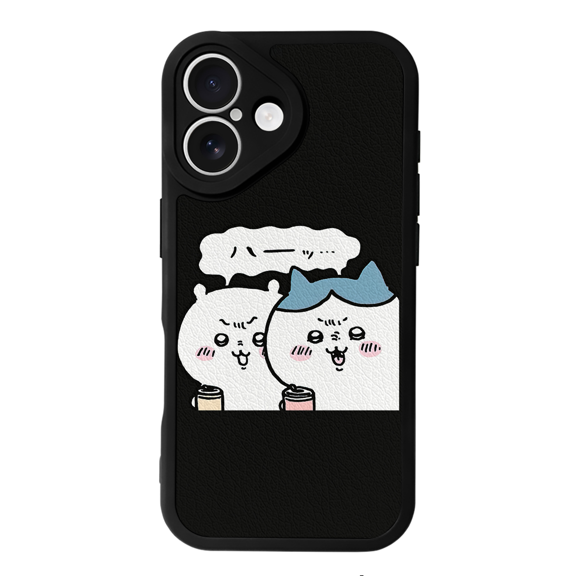 （画像用） ちいかわ ハチワレ Chii-kawa hachiware 【iPhone 16シリーズ対応】シリコンスマホケース（レザー調） 材質：シリコン